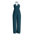 thumbnail image 4 of ClodeEU Women's Spaghetti Strap Jumpsuit, Loose Wide Leg Romper with Pockets for Summer and Vacation Navy,Women's Plus L, 4 of 6