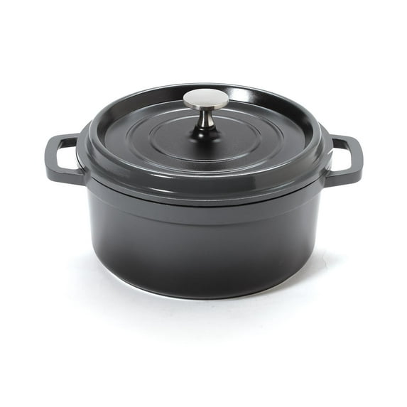Heiss® Energy-Efficient Cast Aluminum Dutch Oven, 2.5 Quart, Round, Gray