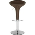 thumbnail image 2 of Set of 4 Alpha "Leather" Contemporary Bombo Style Adjustable Barstool - Coffee Baseball Stitch, 2 of 7
