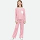 thumbnail image 1 of Conjuntos de blusas y camisas de cuello redondo y manga larga para niños Invierno Conjunto de dos piezas de ropa de casa de color liso Camisas de manga larga Pantalones largos y pijamas Top de poliést, 1 of 5
