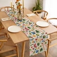 thumbnail image 3 of Hello Summer Table Runner - 108 Inch Long, Kitchen Dining Table Runner Dresser Scarves, Tropical Flamingo Coconut Tree Leaf Starfish Farmhouse Decor for Coffee Tables Wedding Party Banquet, 3 of 8