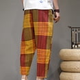 thumbnail image 3 of Pants for Men Men's Drawstring Elastic Waist Solid Color Casual Nationality Length Pants, 3 of 6
