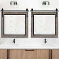 thumbnail image 6 of Hitchcock Butterfield 2585BD3030 30 x 30 in. Santa Fe Farmhouse Rustic Reclaimed Barn Door Mirror - Bathroom Mirror - Vanity Mirror - Wall Mirror - Decorative Mirror, Gray & Black, 6 of 6