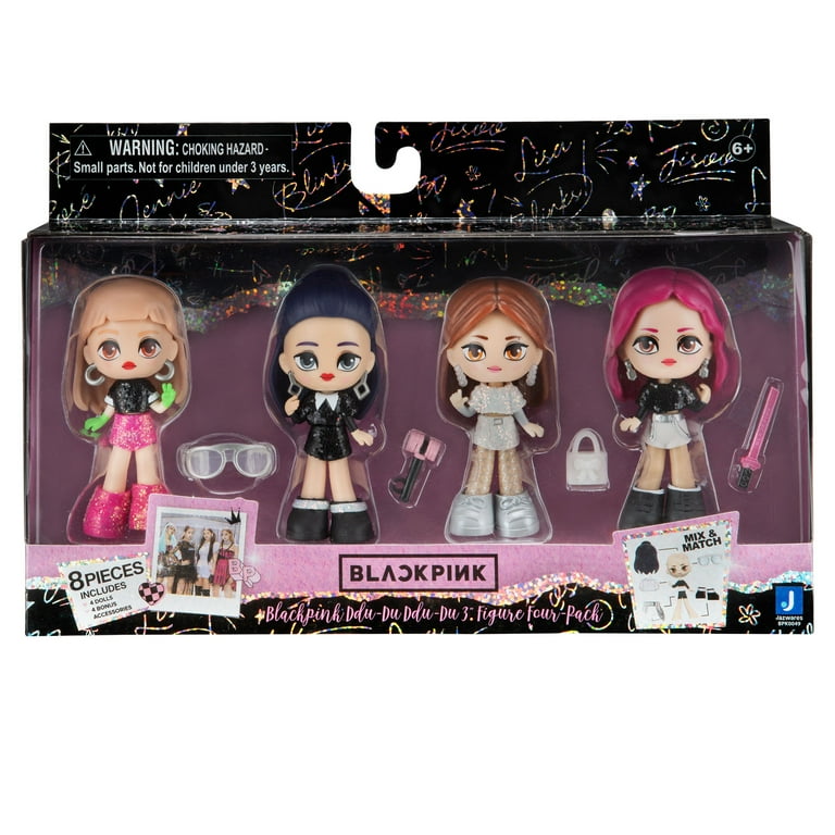 Blackpink Ddu-Du Ddu-Du 4-Pack, 3-inch K-Pop Dolls, 20 Accessories