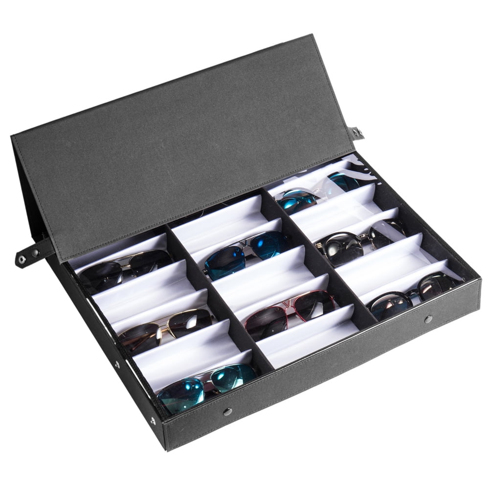18Pcs Sunglasses Organizer Eyewear Display Storage Case Tray