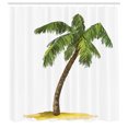 thumbnail image 3 of Ambesonne Tropical Shower Curtain, Cartoon Palm Trees, 69"Wx70"L, Green Brown, 3 of 5