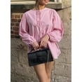 thumbnail image 3 of SUNSIOM Chemisiers à Nouer pour Femmes Manches Longues Col Rond Coupe Ample Babydoll Printemps Automne, 3 of 6