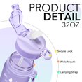 thumbnail image 4 of Botellas De Agua Hyeta De 32 Oz Con Pajita: Manténgase Motivado E Hidratado Con Horarios Convenientes Para Beber Marcas Duraderas A Prueba De Fugas, 4 of 5
