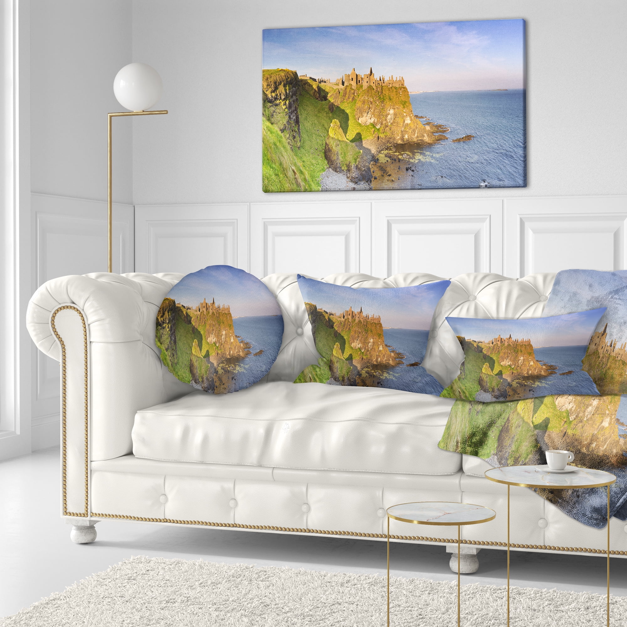 Designart 12" x 20" Multi-color Polyester Throw Pillow