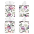 thumbnail image 3 of Rateoe Orchids Flowers Pattern Tissue Box Cover, Modern Square Decorative Leather Facial Paper Case Organizer Holder Dispenser 5X5X5'', 3 of 8