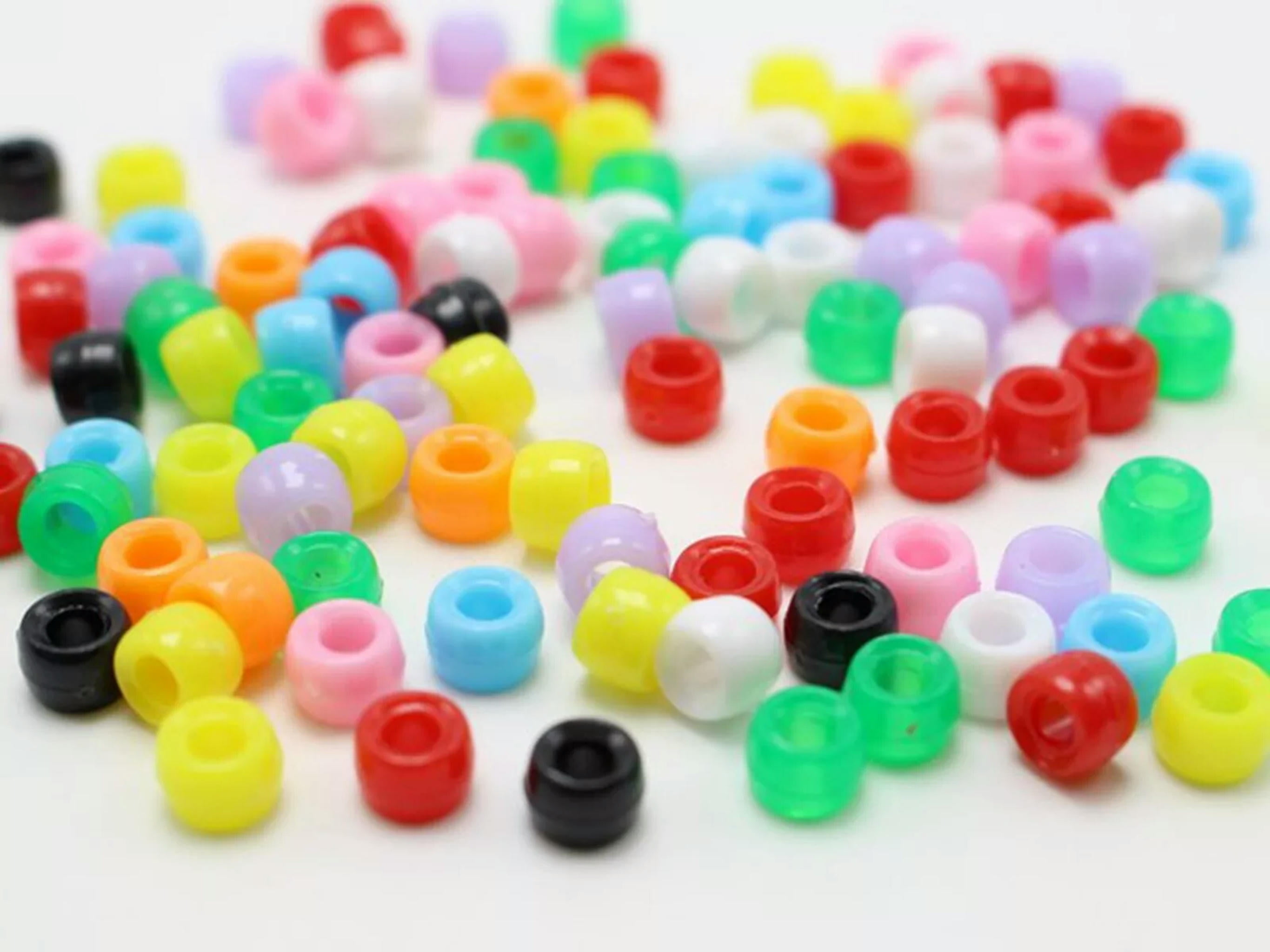 EOEMY 5000 Mixed Color Acrylic Tiny Barrel Pony Beads 6X4mm For Kids Kandi Craft