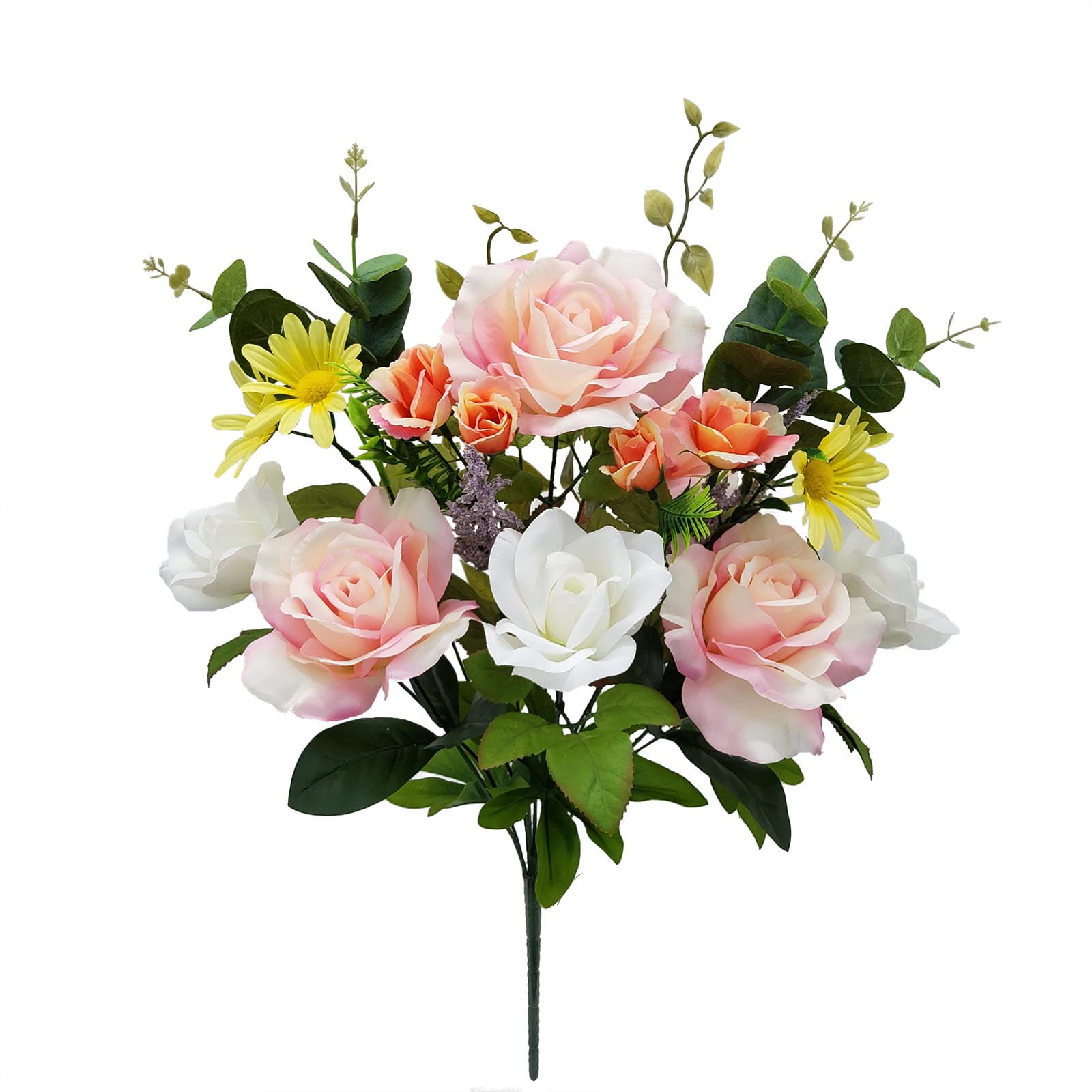 Mainstays 20.5" Artificial Floral Bouquet, Rose and Daisy, Pink Color