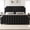 Beige (reduced version), variant on Velvet Platform Bed Frame with 50.2 Inch Tall Tufted Headboard Footboard, Nailhead Trim No Box Spring Cream
