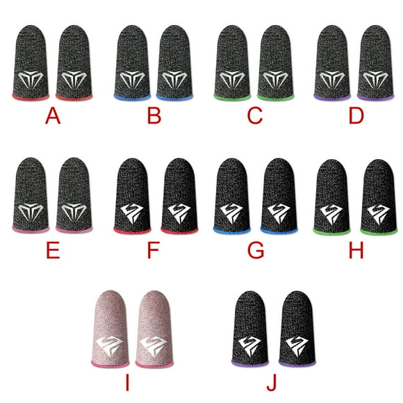 10 Pieces Mobile Phone Gaming Fingertip Sleeves Sensitive Sweatproof Anti-slip Gloves Anti-fingerprint Ultrathin Fiber Covers Blue Type 2