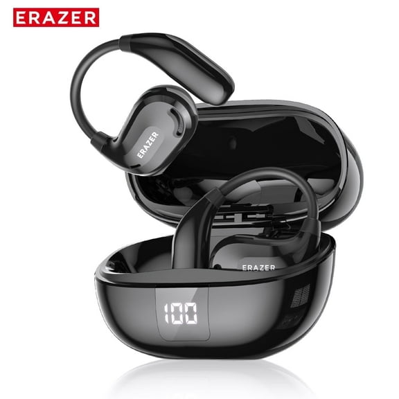 ERAZER XT66PRO Wireless Bluetooth 6.0 Open-Ear Earbuds, AI Translator, Noise-Cancelling Headphones, 130+ Languages, IPX5 Waterproof, Black