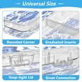 thumbnail image 4 of Plastic Pencil Box Large Capacity Pencil Boxes Clear Boxes with Snap-Tight Lid Stylish Office Supplies Storage Organizer Box Blue Floral Pattern, 4 of 7