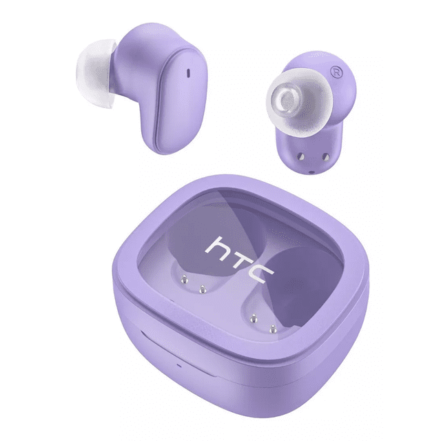 Auriculares gamer inalámbricos HTC True Wireless Earbuds 9+ BDA9 violeta con luz LED