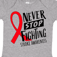 thumbnail image 4 of Inktastic Never Stop Fighting Stroke Awareness Red Ribbon Boys or Girls Baby Bodysuit, 4 of 5