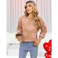 thumbnail image 5 of Sweaters for Women Crewneck Cute Heart Knitted Sweaters Winter Warm Pullover Sweaters Alsol Lamesa, 5 of 6