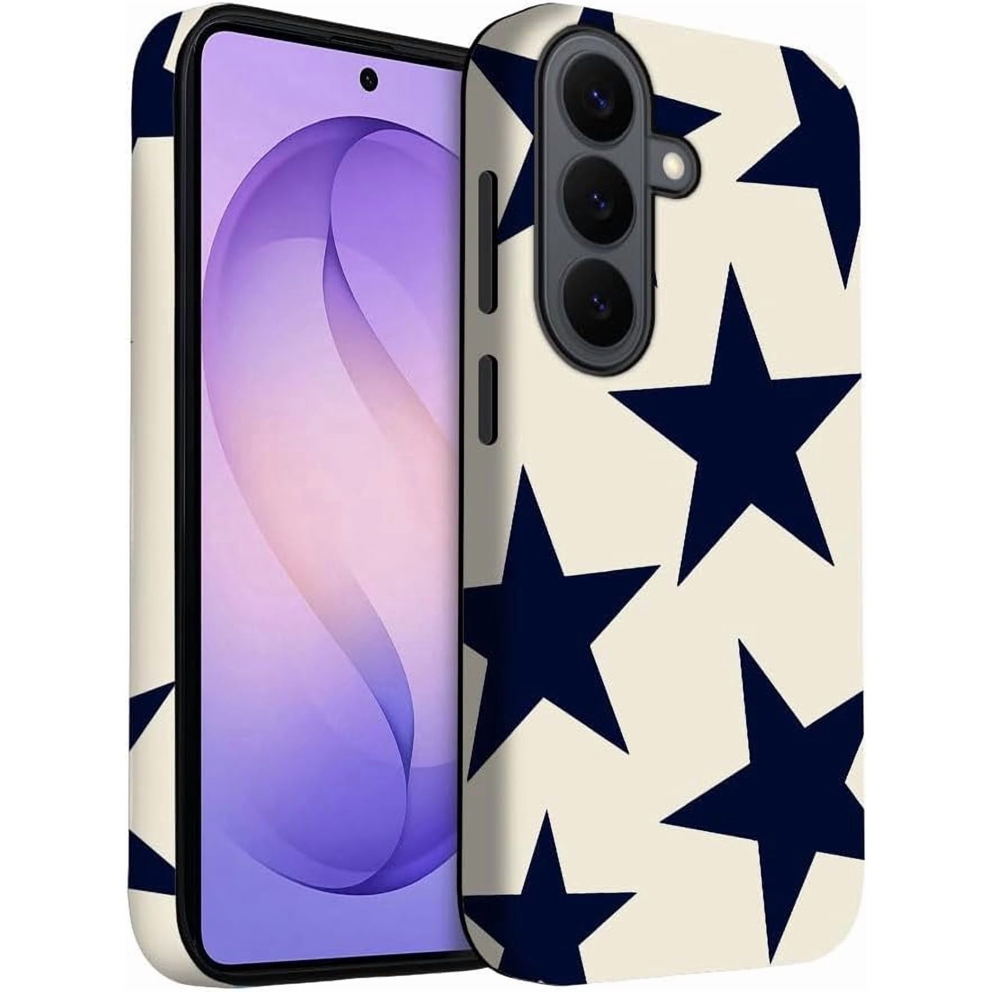 Case for Samsung Galaxy S26 Plus Case | Beige Navy Blue Stars | Slim Drop Protection Design