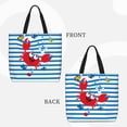 thumbnail image 2 of Balery Red Funny Crab on Blue Stripe Bolsa de Mano para Mujeres con Cremallera, Bolsa de Gimnasio con Compartimentos, Bolsa para Laptop, Bolsa para Trabajo, 2 of 7