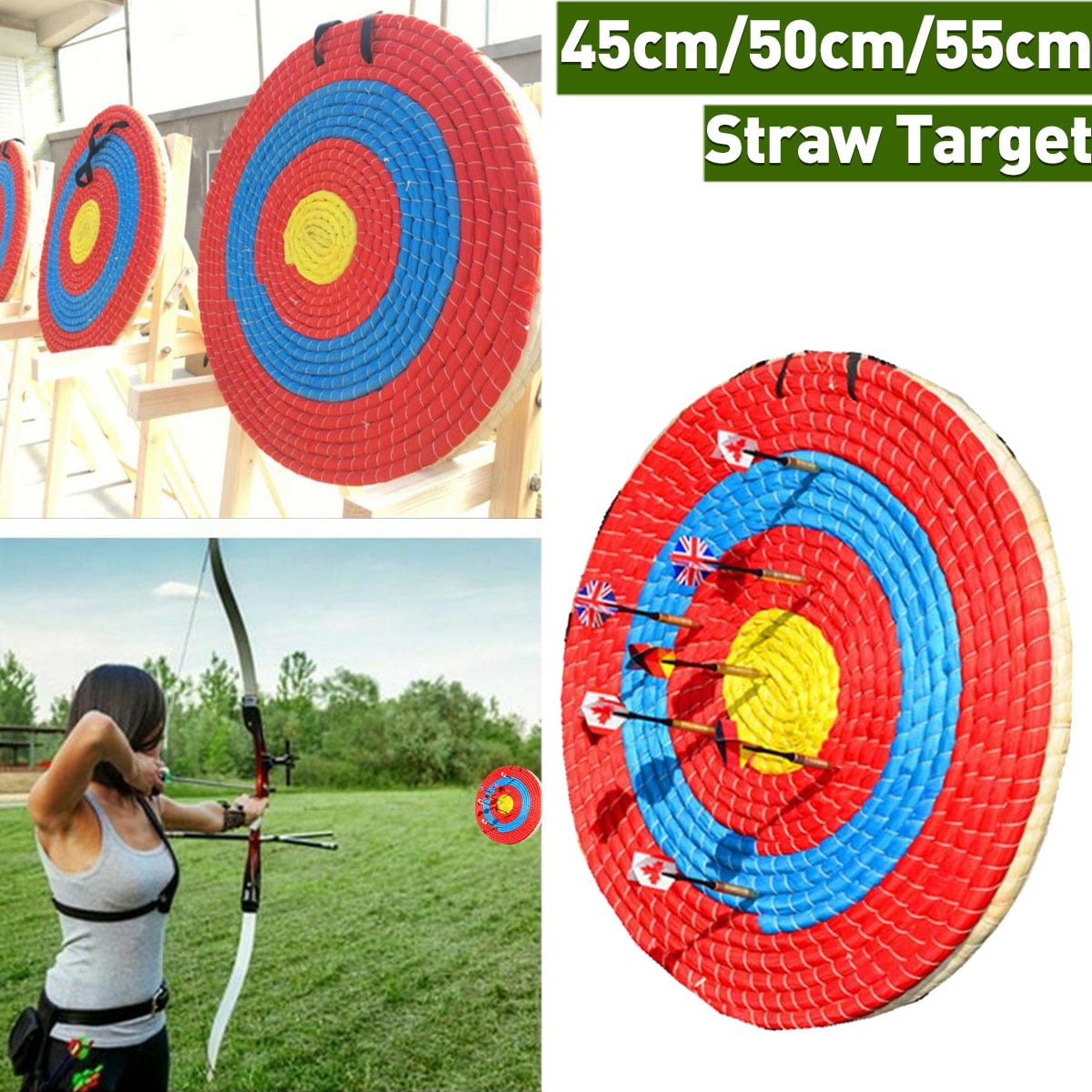 22" Grass Archery Shooting Bow Straw Arrow Target Hunting Practice Outdoor Sport 