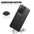 thumbnail image 3 of MOHEYO Slim Vegan Leather Cover Thin Luxury Classic Case for Samsung Galaxy S21 Ultra 5G - Black, 3 of 8