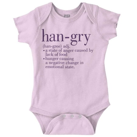 

Hangry Definition Angry Foodie Newborn Baby Boy Girl Romper Brisco Brands