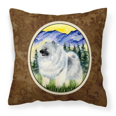 Caroline's Treasures SS8323PW1414 Keeshond Fabric Decorative Pillow, 14Hx14W, multicolor