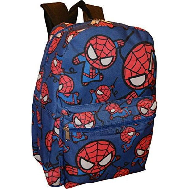 SpiderMan Backpack Marvel Spiderman Blue AllOver Print New