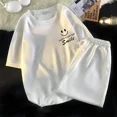 thumbnail image 3 of Traje de moda coreana para hombre, con estampado de gofres, camiseta de manga corta y pantalones cortos, conjuntos de ropa deportiva para hombre, chándal para correr, conjunto de 2 piezas, trajes esta, 3 of 5