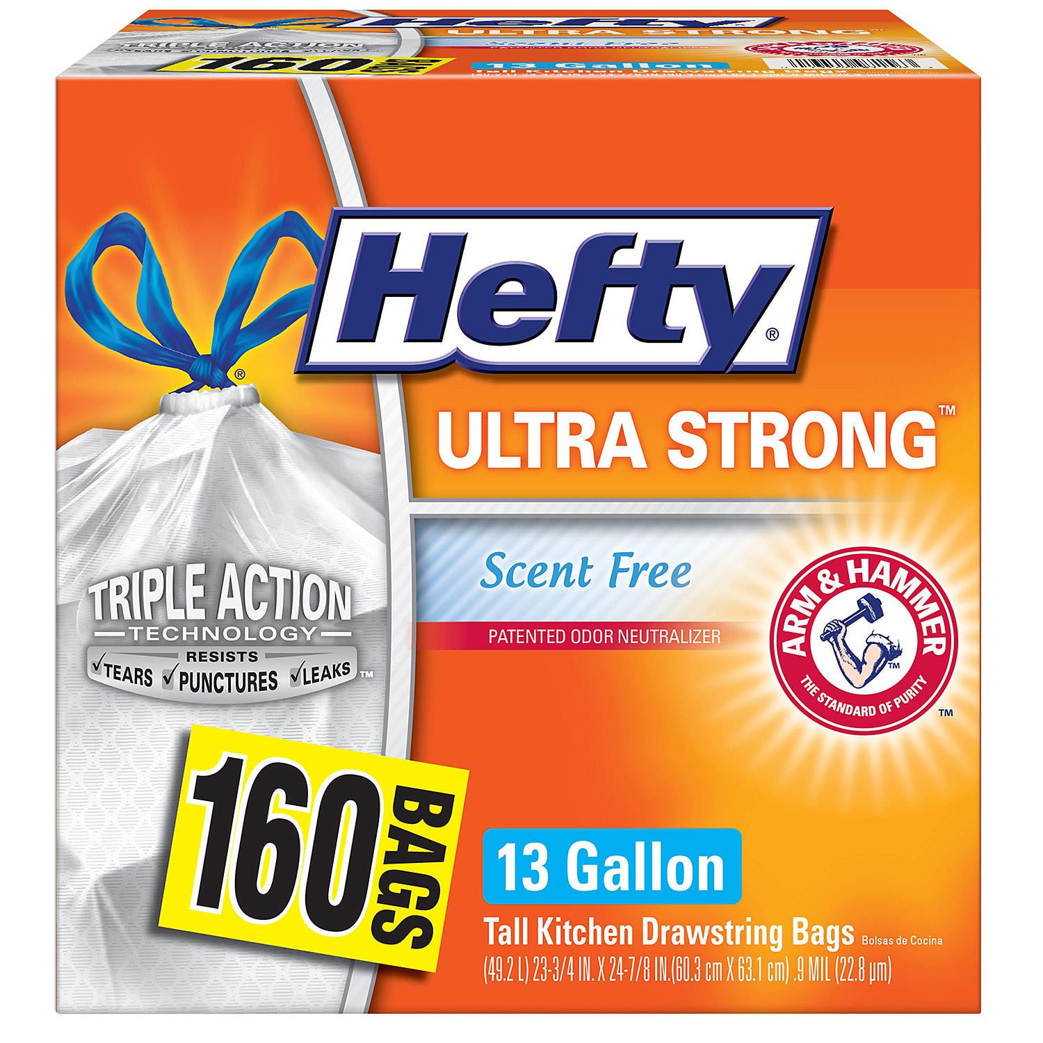 Hefty Ultra Strong Kitchen Trash Bags 13 Gallon Garbage Bags Scent