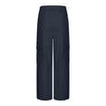 thumbnail image 5 of Cethrio Girls Cargo Pants, Elastic Waist Casual Straight-leg Multi-pocket Pants with Pockets Navy Size 9-10 T, 5 of 6