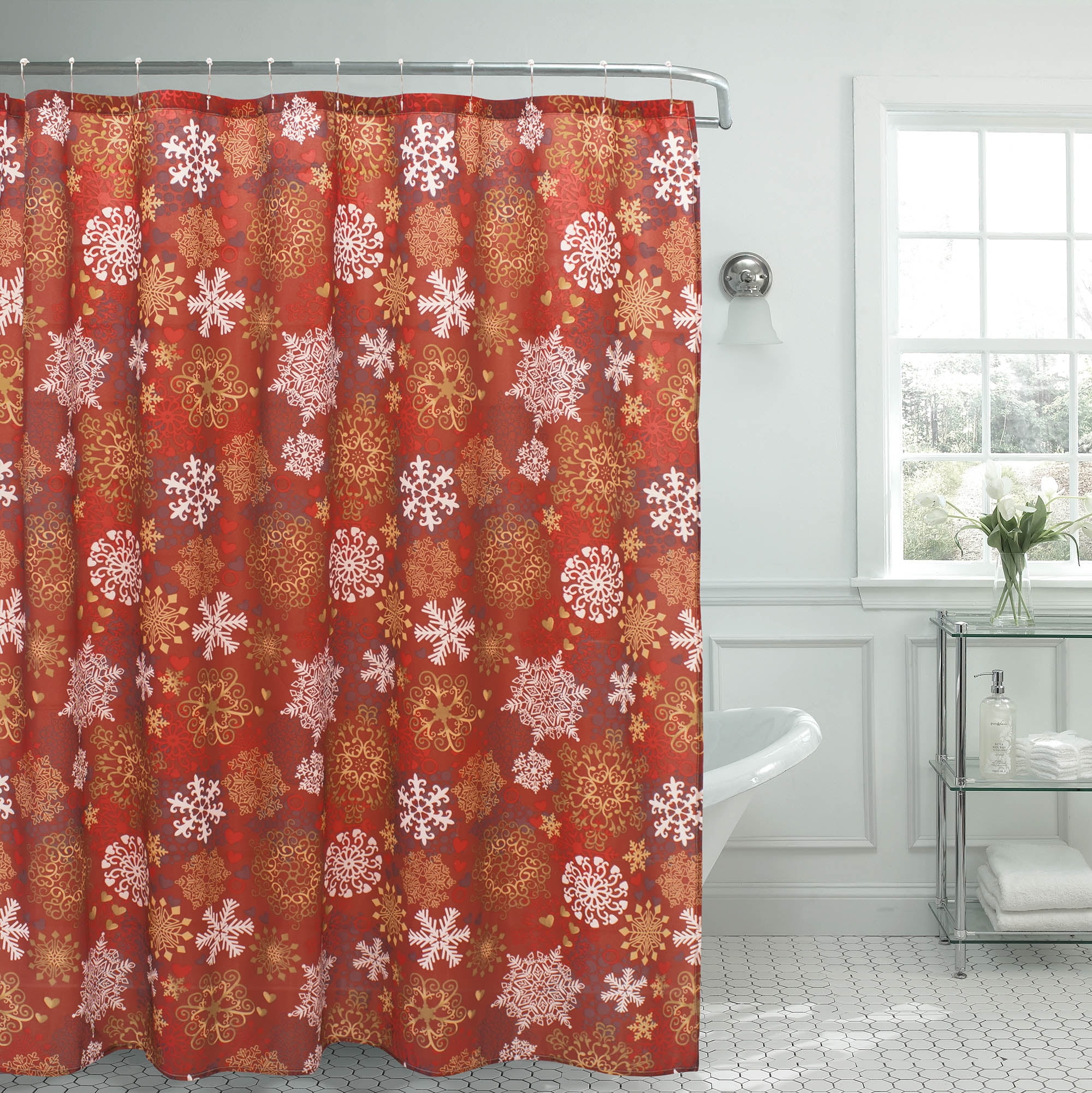 Snowflakes Christmas Shower Curtain