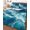 Navy, Aqua, White, variant on Full Size Quilt Bedding Set, Blue Waves Reversible Summer Quilt 3 Pieces, Modern Summer Ocean Coastal Nautical Lightweight Bedspreads Coverlets with 2 Pillow Shams for All Seasons