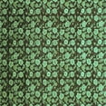 thumbnail image 1 of Ahgly Company Machine Washable Indoor Square Abstract Turquoise Blue Modern Area Rugs, 3' Square, 1 of 4