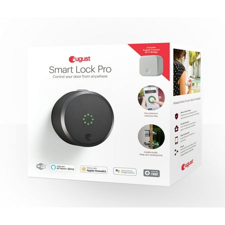 August Home Smart Lock Pro, 3rd Generation, plus Connect, Dark Gray