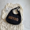 thumbnail image 2 of 8229 Bolso Mano Gran Capacidad Bolso Axila Con Letras Simples Bolso Hombro para Estudiantes Universitarios (negro), 2 of 7