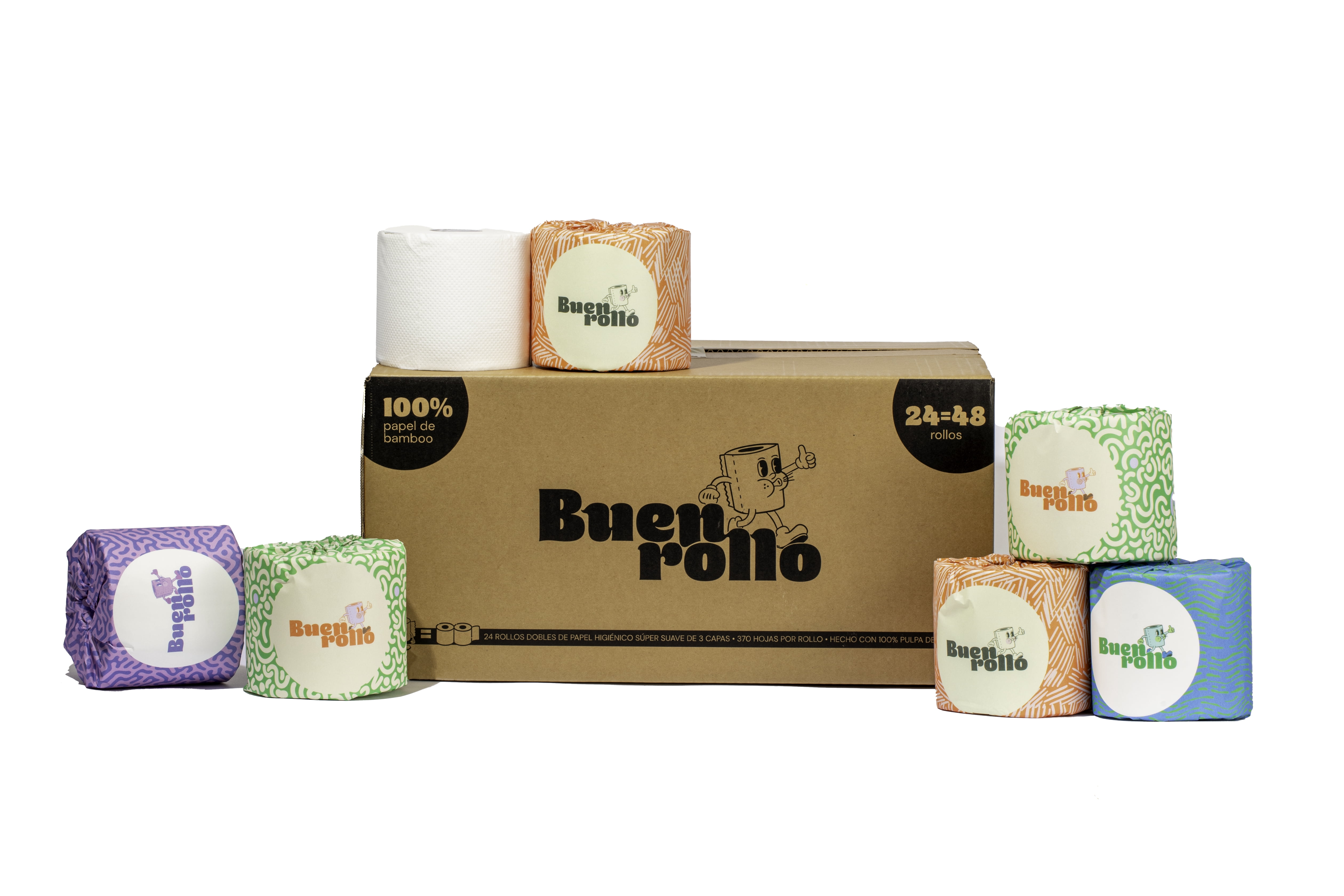 Paquete de Papel Higiénico,Buen Rollo,24 rollos de 370 hojas triples de ...