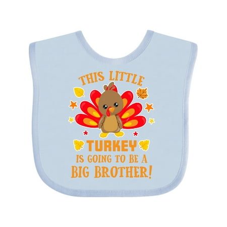 

Inktastic This Little Turkey is Going to be a Big Brother with Orange Text Gift Baby Boy Bib