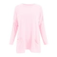thumbnail image 5 of Womens T Shirts Tops Autumn And Winter Comtable Round Neck Long Sleeve Long Pocket Puff Sleeve Print Ladies Casual Blouse,Pink,M, 5 of 5