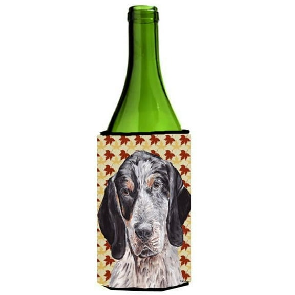 Blue Tick Coonhound Fall Leaves Wine bottle sleeve Hugger 24 Oz.
