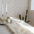 thumbnail image 3 of XmhyTop Luxury Faux Fur Table Runner Modern Ultra Soft Long Plush Shaggy Table Runners for Home Kitchen Party Wedding (Beige, 12"x87"), 3 of 4