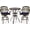 Dark Bronze / Navy Blue, variant on MEETWARM 3-Piece Patio Swivel Bar Set, All-Weather Cast Aluminum Outdoor High Bar Stool Bistro Set for Garden Deck Backyard with 2 Cushions Bar Chairs with Footrest and 31" Bar Table