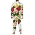 thumbnail image 5 of Kll Vintage Bike Flower Butterfly Sleepwear Mens Flannel Pajamas,Long Cotton Pj Set, 5 of 9