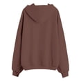 thumbnail image 5 of XAOFW Girls Zip Up Hoodies Long Sleeve Solid Color Hooded Sweatshirt Soft Lightweight Pullover With Front Pockets For Kids Back To School Season Trendy Tops 8-9 Years, 5 of 5