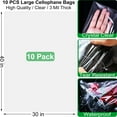 thumbnail image 2 of DELUXIS 10 PCS Clear Cellophane Bags 30'' x 40'' Large Gift Baskets Bags, Clear Cellophane Wrap Plastic Storage Bags for Christmas Gifts, Baskets, Boxes, Favors, 3 Mil Thick, 2 of 7