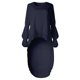 thumbnail image 3 of Gibobby Blusas Elegantes Para Mujer Vestido irregular de manga larga con dobladillo con volantes a la moda y cuello redondo de color liso para mujer（Azul marino， XXXL), 3 of 5
