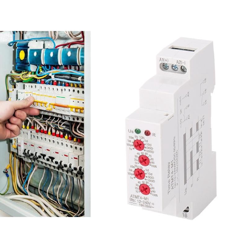 JZROCKER Portable Small Volumes Time Delay Relaying Accessory for DIN Rails with 10 Adjustable Functions for Various Control