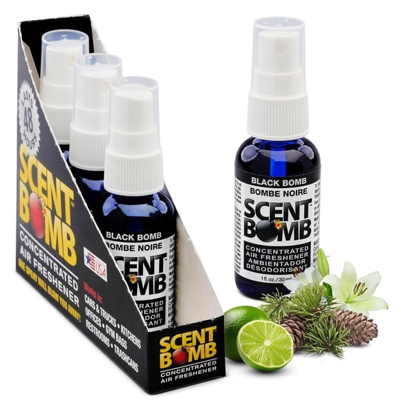 Spray ambientador Scent Bomb Black Bomb 30 ml, paquete de 4